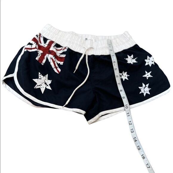 YOUTH Union Jack Navy Elastic Waist Short Athletic Draw String Short L - Picture 5 of 6